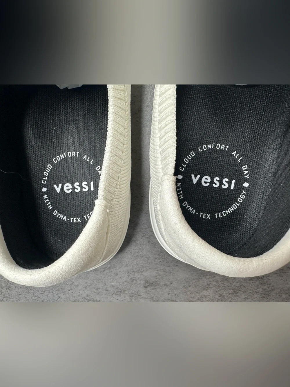 Vessi Off-White Knit Slip-On Sneakers